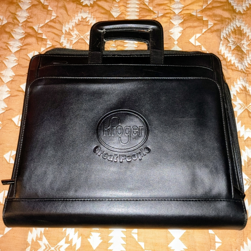 Black Leather Briefcase Laptop for Men, Kroger's